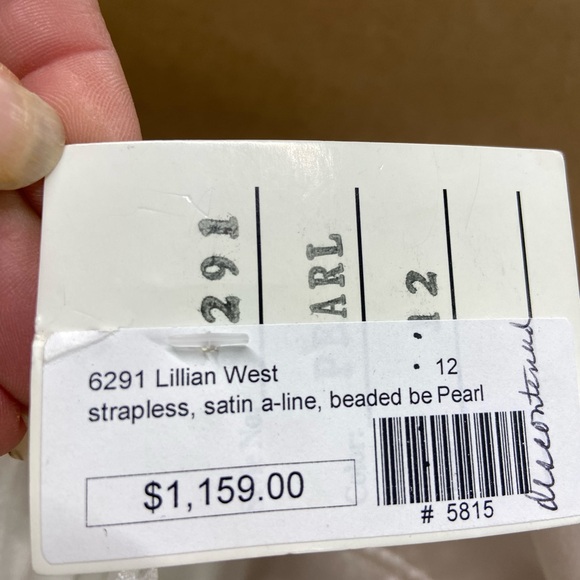 NWT Lillian West Satin Wedding Dress Size 12 - Picture 6 of 6